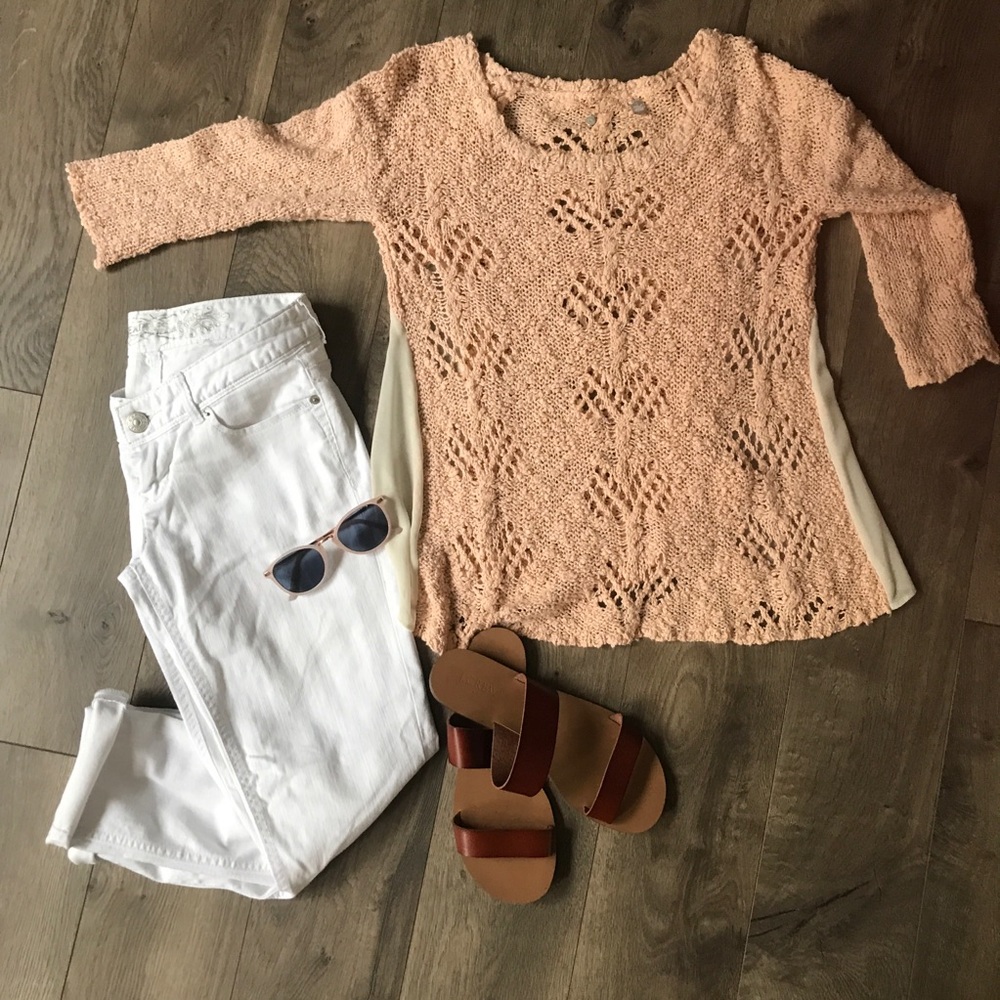 Knitted & Knotted Sylt Pointelle Pullover Size S